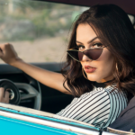 woman driving a car